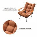 Ver imagem 5 de Poltrona de Ferro e Madeira, Estofada com Braço e Puff Estofado Costela Living Outdoor Espresso Móveis