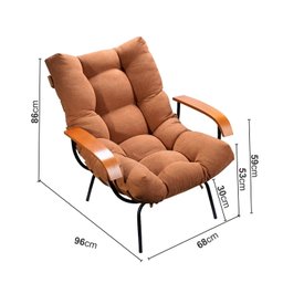 Poltrona de Ferro e Madeira, Estofada com Braço e Puff Estofado Costela Living Outdoor Espresso Móveis - 4