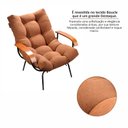 Ver mais imagens de Poltrona de Ferro e Madeira, Estofada com Braço e Puff Estofado Costela Living Outdoor Espresso Móveis