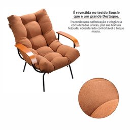 Poltrona de Ferro e Madeira, Estofada com Braço e Puff Estofado Costela Living Outdoor Espresso Móveis - 8