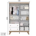 Ver imagem 3 de Guarda Roupa Confete 4 Portas 2 Gavetas Branco/jequitibá Hp - Henn