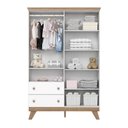 Ver imagem 2 de Guarda Roupa Confete 4 Portas 2 Gavetas Branco/jequitibá Hp - Henn