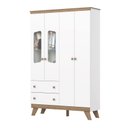 Ver imagem 1 de Guarda Roupa Confete 4 Portas 2 Gavetas Branco/jequitibá Hp - Henn