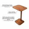 Mesa Lateral para Sofá de Madeira Maciça e Verniz Dália Living Outdoor Espresso Móveis - 6