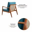 Ver imagem 4 de Poltrona de Madeira Maciça Tauari com Tecido Impermeável e Rattan Natural Amina Living Outdoor
