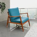 Ver imagem 1 de Poltrona de Madeira Maciça Tauari com Tecido Impermeável e Rattan Natural Amina Living Outdoor