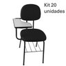 Kit 20 Cadeiras Universitária Secretária com Porta Livros - 2