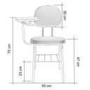 Ver imagem 3 de Kit 50 Cadeiras Universitária Secretária com Porta Livros