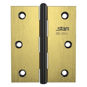 Dobradiça 3.1/2" X 3" X 1,9mm Oxidado com Pino Reverśivel e Canto Reto - 42083 - Stam