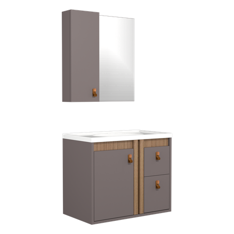 Conjunto Gabinete para Banheiro Suspenso Olivia 60cm