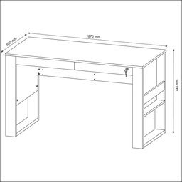 Mesa 2 Gavetas para Escritório Home Office ME4144 MDP Branco - Gran Belo - 2