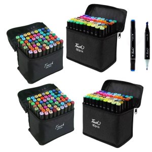 Canetas Canetinhas 60 Cores Permanente Kit 4 Uni Marcador Desenho Arte Pintura Curso Escola Faculdad