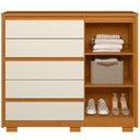 Ver imagem 4 de Cômoda Sapateira Sardenha A04 5 Gavetas 1 Porta Cinamomo Off White Lyam Decor