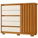 Ver imagem 3 de Cômoda Sapateira Sardenha A04 5 Gavetas 1 Porta Cinamomo Off White Lyam Decor