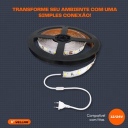 Kit 10 Conectores Plug para Fita de Led Direto na Rede Rabicho Bivolt - 4