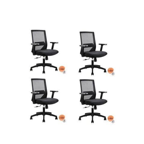 Kit 4 Cadeiras Diretor NR17 Office Chicago Preto Rivatti