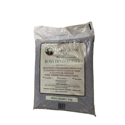 Substrato Rosa do Deserto 3kg Jardinagem Fertilizante Natural Terra Preta