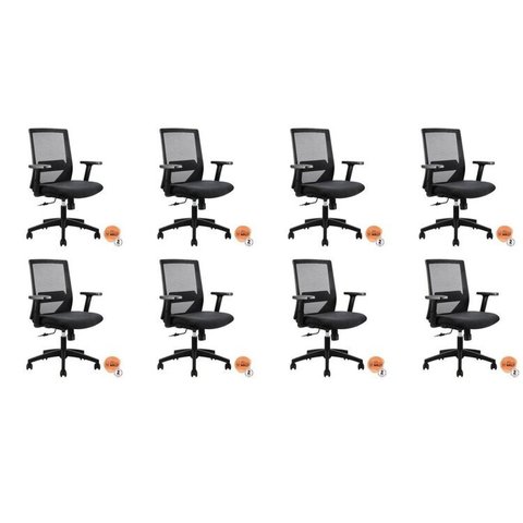 Kit 8 Cadeiras Diretor NR17 Office Chicago Preto Rivatti