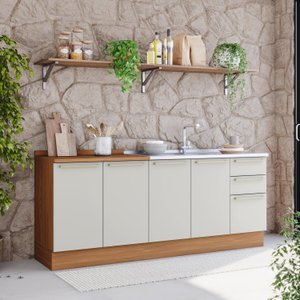Cozinha Compacta 2 Peças com Tampo para Cooktop Yasmin