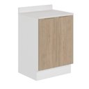 Ver imagem 2 de Balcão Planejado 2 Portas 60cm com Tampo com Rodapé Ipanema CabeCasa MadeiraOriginals Branco/Acác