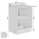 Ver imagem 3 de Balcão Planejado 2 Portas 60cm com Tampo com Rodapé Ipanema CabeCasa MadeiraOriginals Branco/Acác