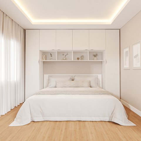 Guarda-Roupa Planejado 6 Portas 6 Peças Hera CabeCasa MadeiraOriginals Branco/Algodão/Cinza