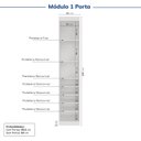 Ver mais imagens de Guarda-Roupa Planejado 6 Portas 6 Peças Hera CabeCasa MadeiraOriginals Branco/Algodão/Cinza