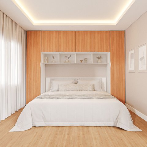 Guarda-Roupa Planejado 6 Portas 6 Peças Hera CabeCasa MadeiraOriginals Branco/Algodão/Louro/Cinza