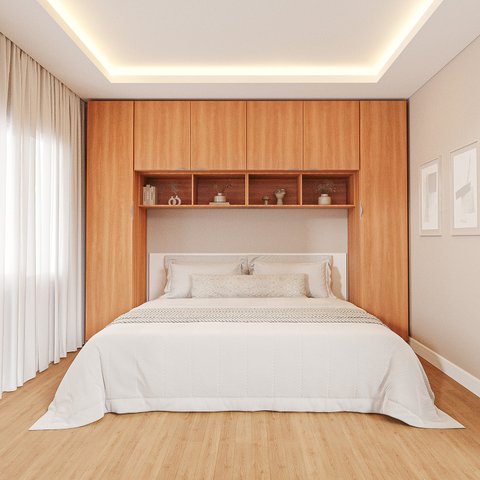 Guarda-Roupa Modulado 6 Portas 6 Peças Hera CabeCasa MadeiraOriginals Marrom/Louro/Cinza