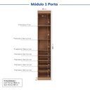 Ver mais imagens de Guarda-Roupa Modulado 6 Portas 6 Peças Hera CabeCasa MadeiraOriginals Marrom/Louro/Algodão/Cinza