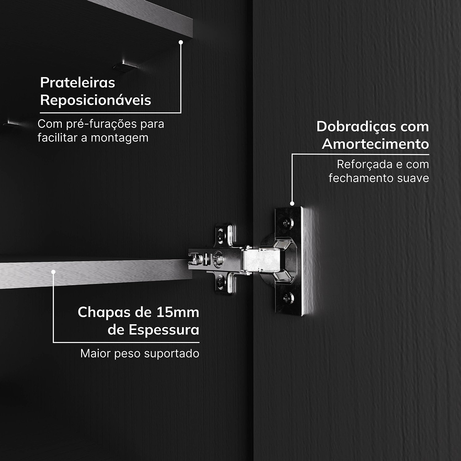 Guarda-roupa Modulado 6 Portas 6 Peças Hera Cabecasa Madeiramadeira - 7