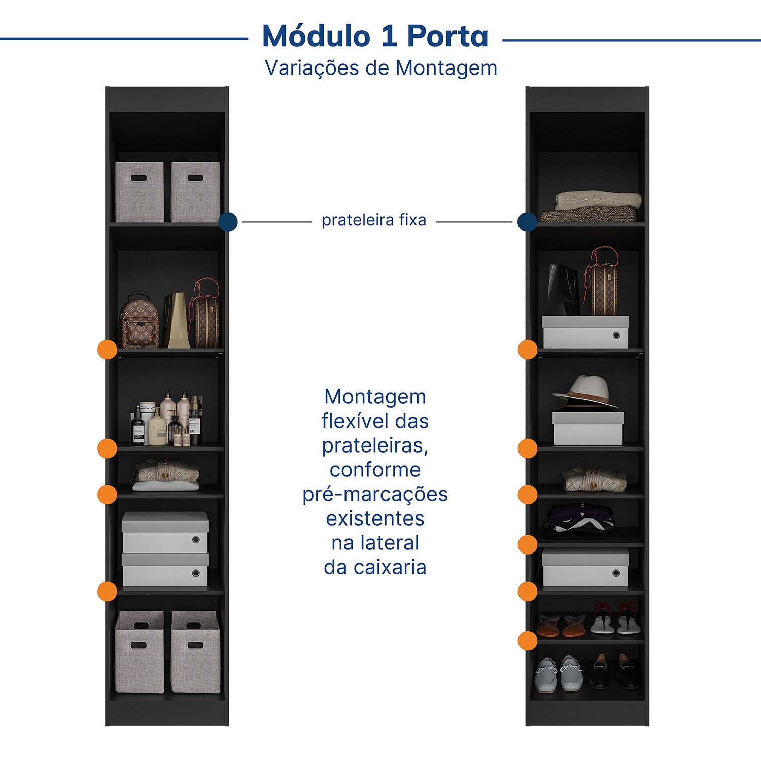 Guarda-roupa Modulado 6 Portas 6 Peças Hera Cabecasa Madeiramadeira - 10