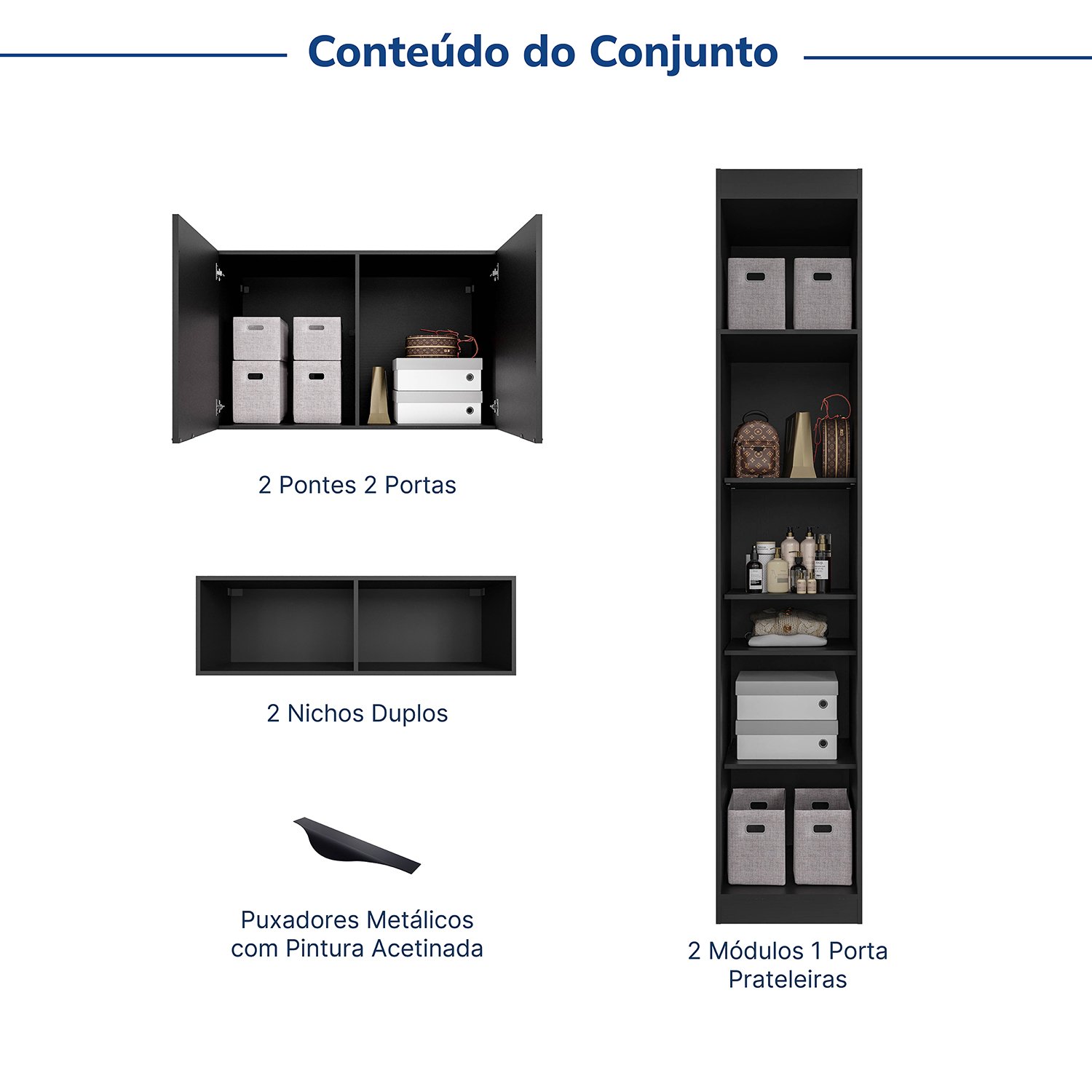 Guarda-roupa Modulado 6 Portas 6 Peças Hera Cabecasa Madeiramadeira - 4