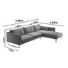Sofá 3 Lugares com Chaise - Mon010:marrom - 2