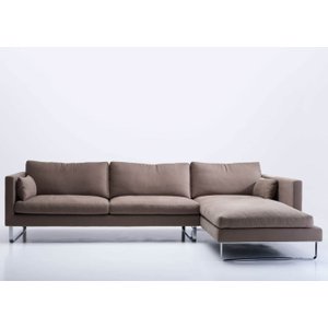 Sofá 3 Lugares com Chaise - Mon010:marrom