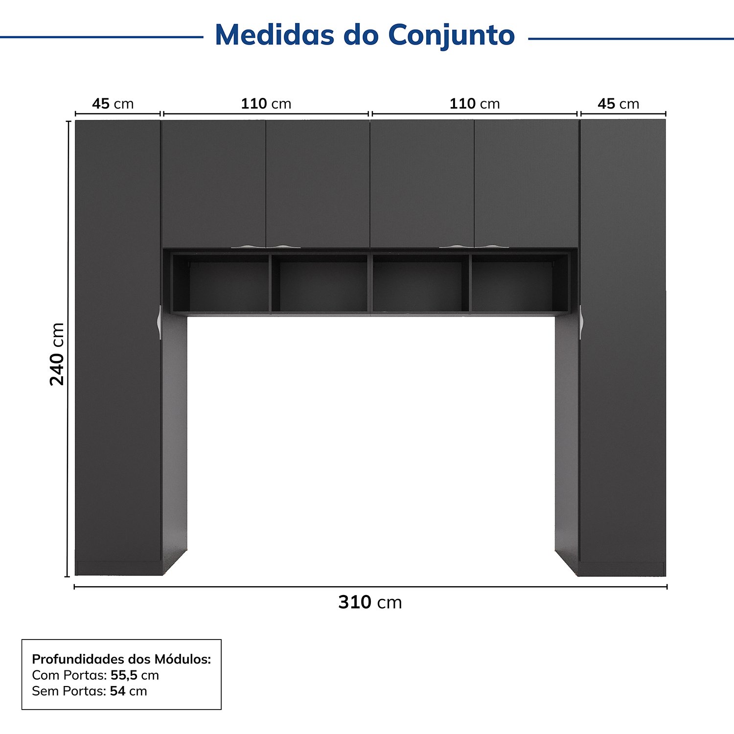 Guarda-roupa Modulado 6 Portas 6 Peças Hera Cabecasa Madeiramadeira - 3