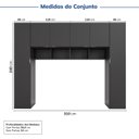 Ver imagem 3 de Guarda-Roupa Planejado 6 Portas 6 Peças Hera CabeCasa MadeiraOriginals Preto/Cinza