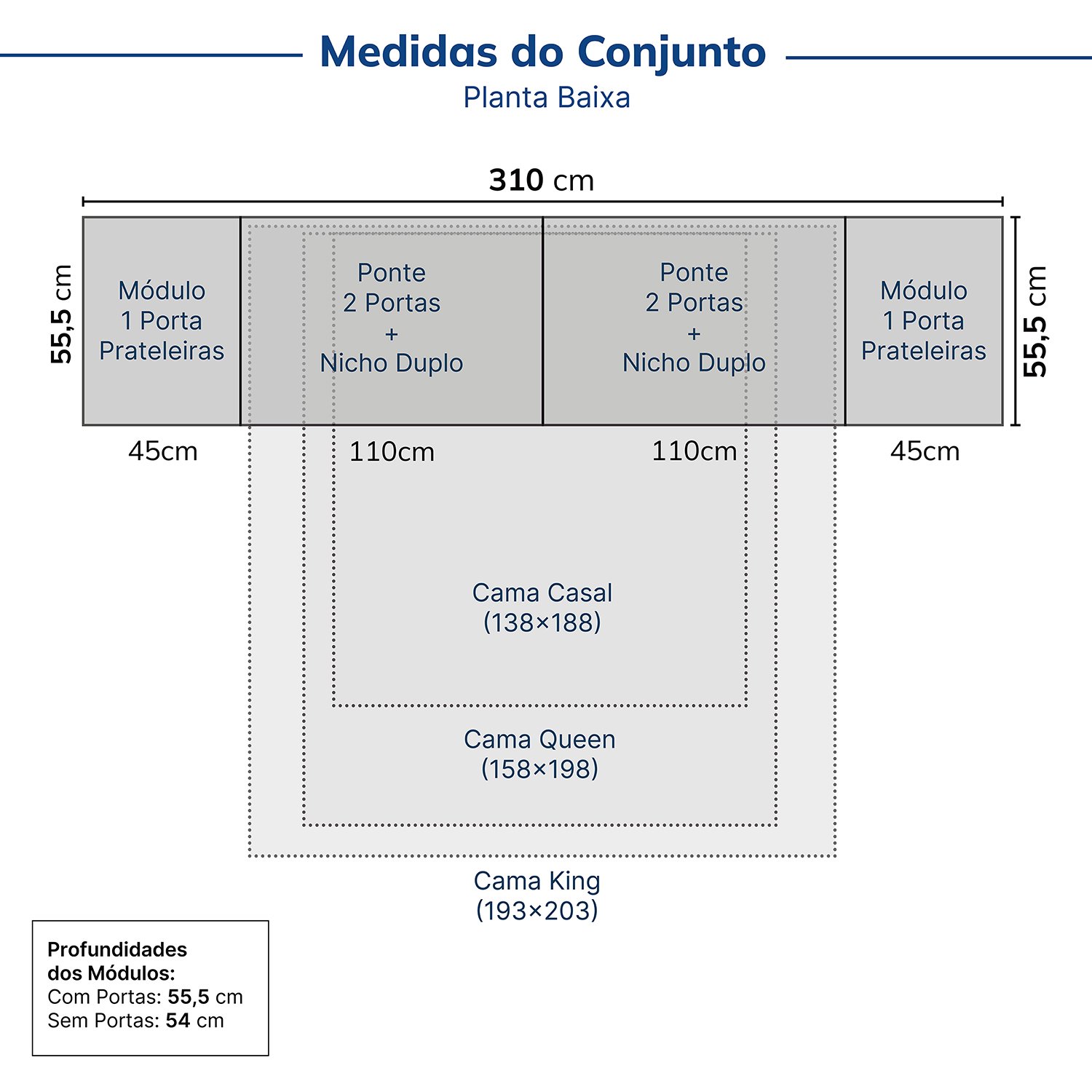 Guarda-roupa Modulado 6 Portas 6 Peças Hera Cabecasa Madeiramadeira - 2