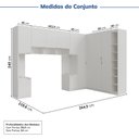 Ver imagem 3 de Guarda-Roupa Modulado de Canto 11 Portas 7 Peças Hera CabeCasa MadeiraOriginals Branco/Algodão/Cinza