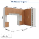 Ver imagem 3 de Guarda-Roupa Modulado de Canto 11 Portas 7 Peças Hera CabeCasa MadeiraOriginals Branco/Algodão/Louro/Cinza