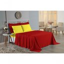 Ver imagem 4 de Jogo de Cama Casal Viúva Nobre 4 Peças Malha 100% Algodão - Vermelho / Amarelo