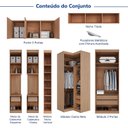 Ver imagem 4 de Guarda-Roupa Modulado de Canto 11 Portas 7 Peças Hera CabeCasa MadeiraOriginals