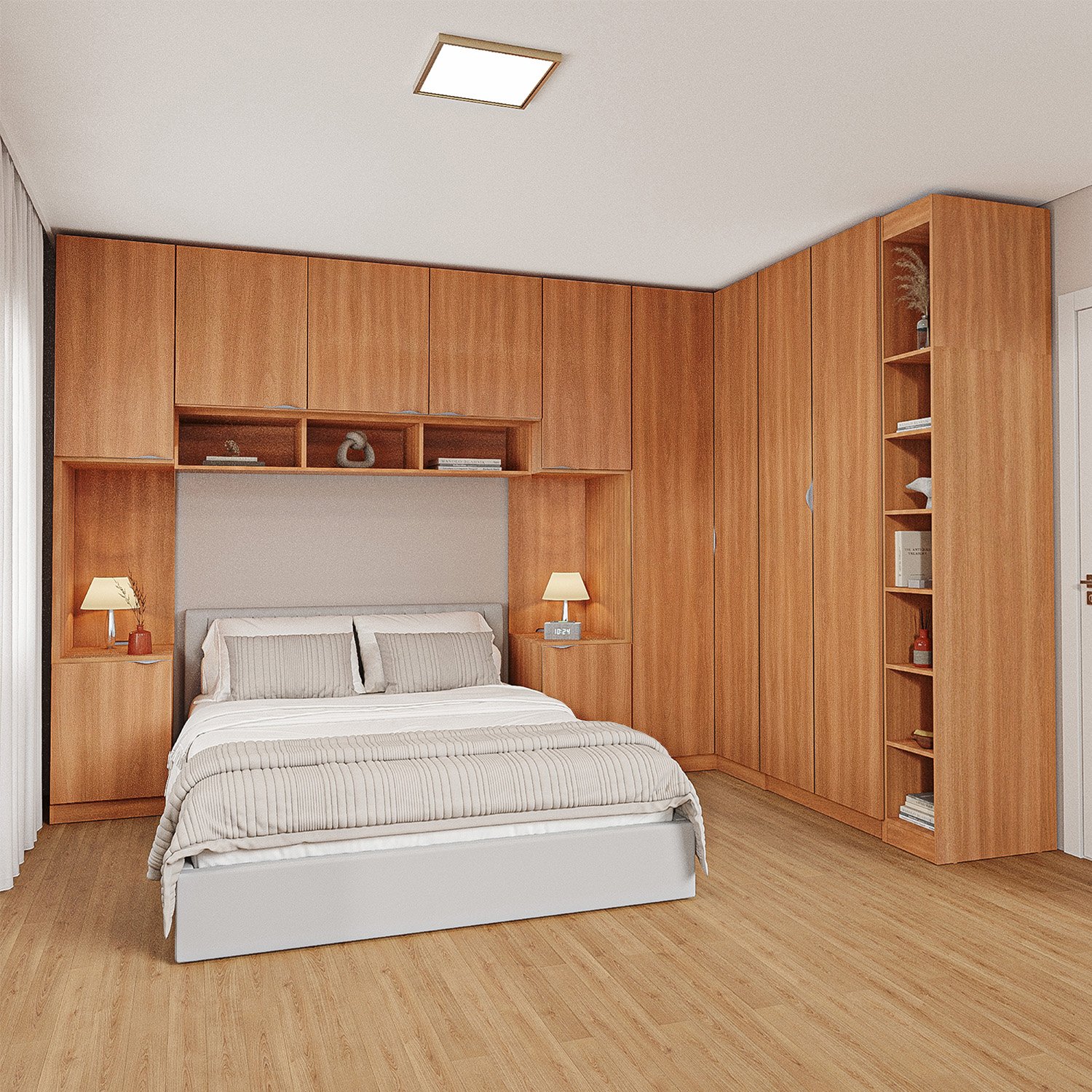 Guarda-roupa Modulado de Canto 11 Portas 7 Peças Hera Cabecasa Madeiramadeira
