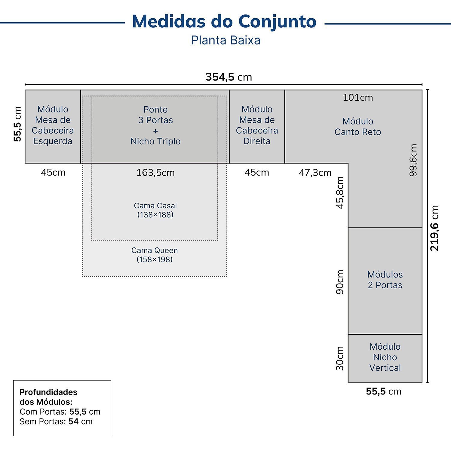 Guarda-roupa Modulado de Canto 11 Portas 7 Peças Hera Cabecasa Madeiramadeira - 2