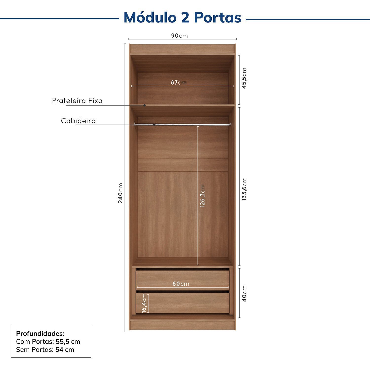 Guarda-roupa Modulado de Canto 11 Portas 7 Peças Hera Cabecasa Madeiramadeira - 10