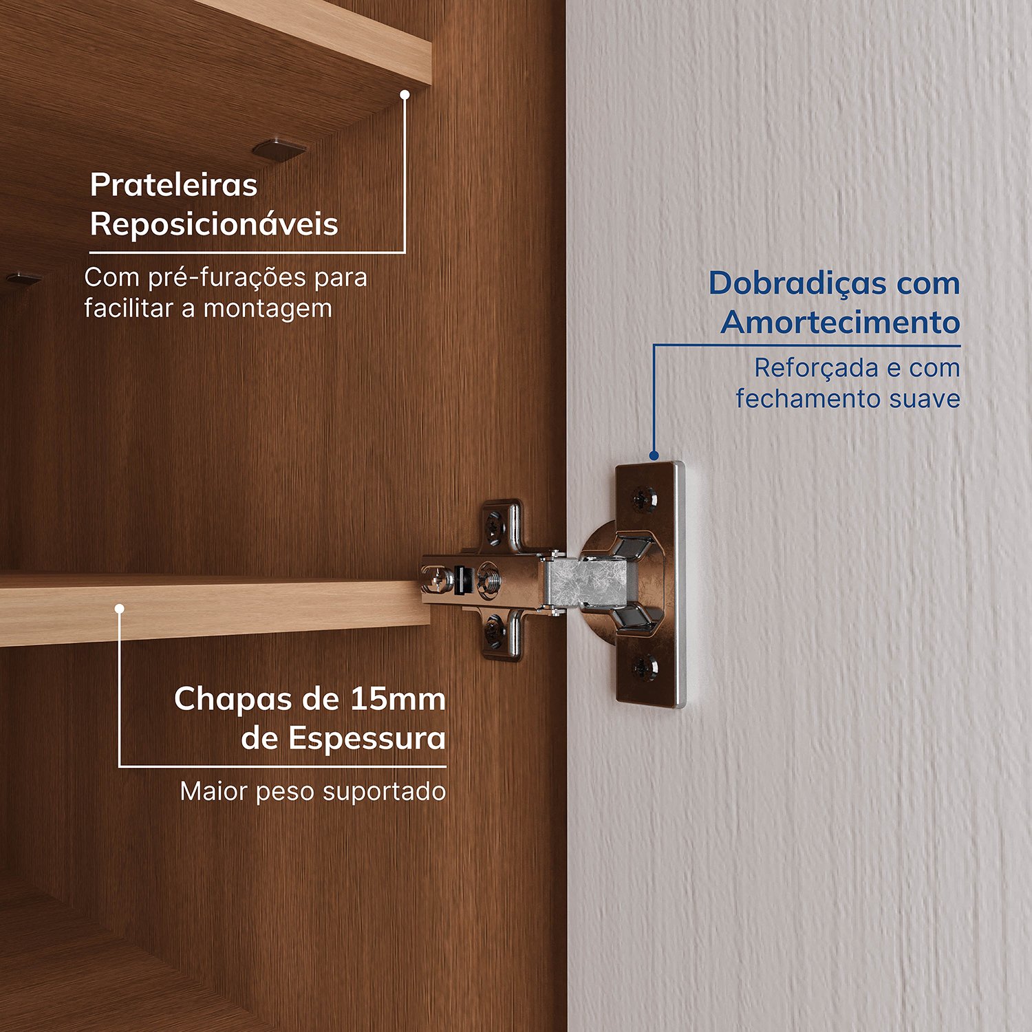 Guarda-roupa Modulado de Canto 11 Portas 7 Peças Hera Cabecasa Madeiramadeira - 7