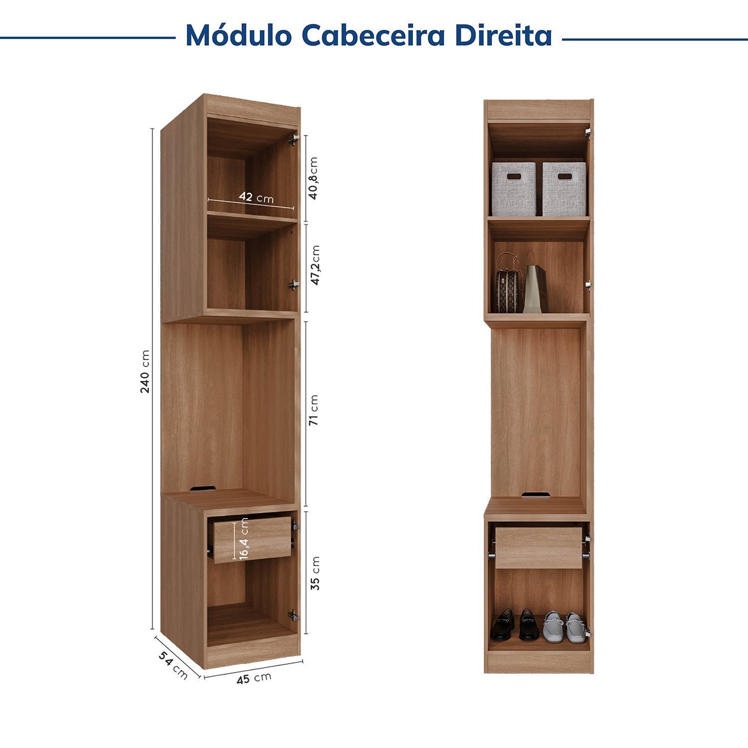 Guarda-roupa Modulado de Canto 11 Portas 7 Peças Hera Cabecasa Madeiramadeira - 15