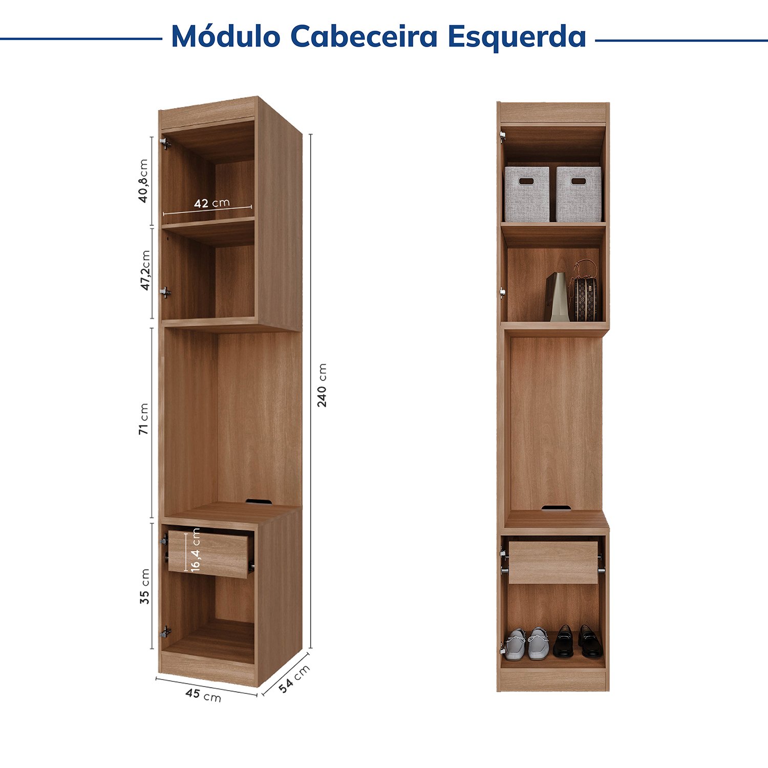 Guarda-roupa Modulado de Canto 11 Portas 7 Peças Hera Cabecasa Madeiramadeira - 14