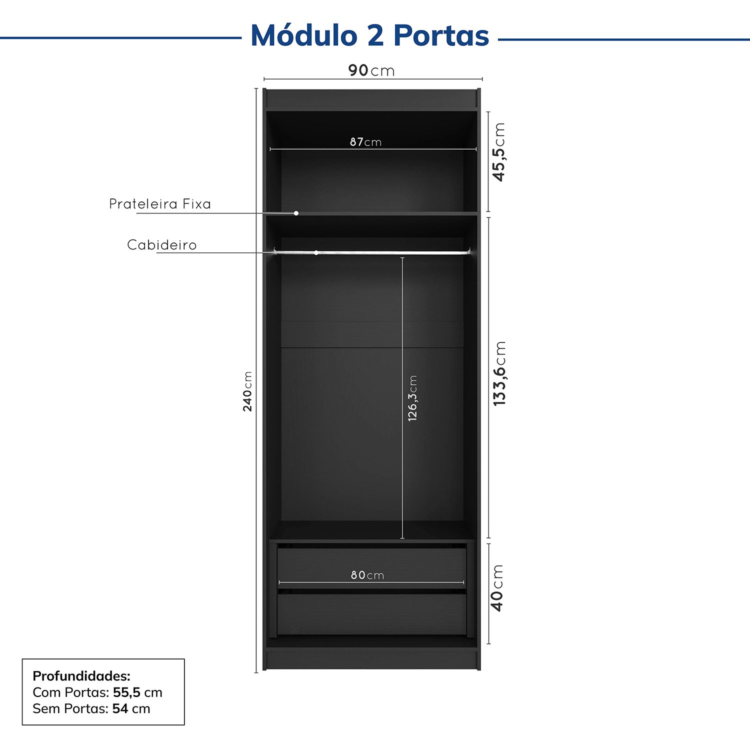 Guarda-roupa Modulado de Canto 11 Portas 7 Peças Hera Cabecasa Madeiramadeira - 10