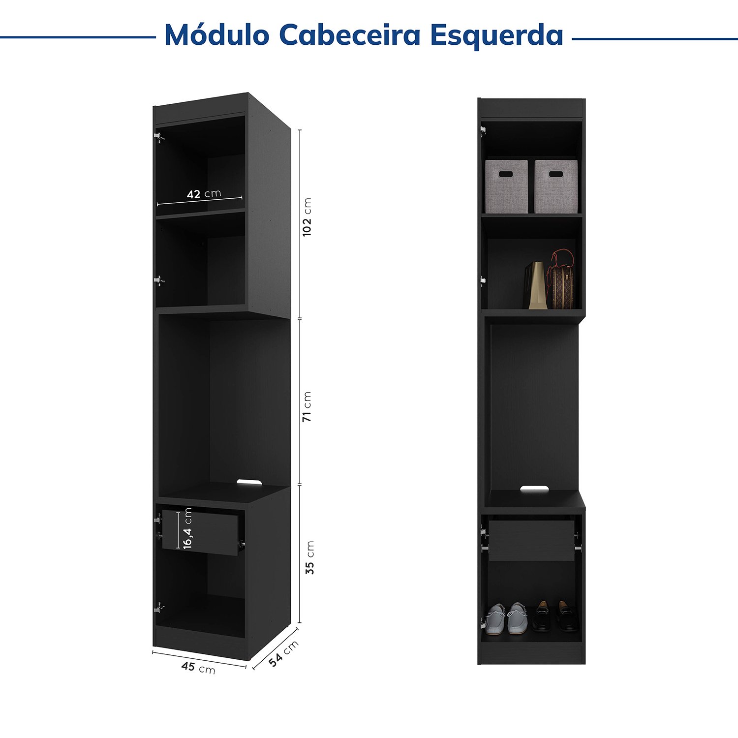 Guarda-roupa Modulado de Canto 11 Portas 7 Peças Hera Cabecasa Madeiramadeira - 14